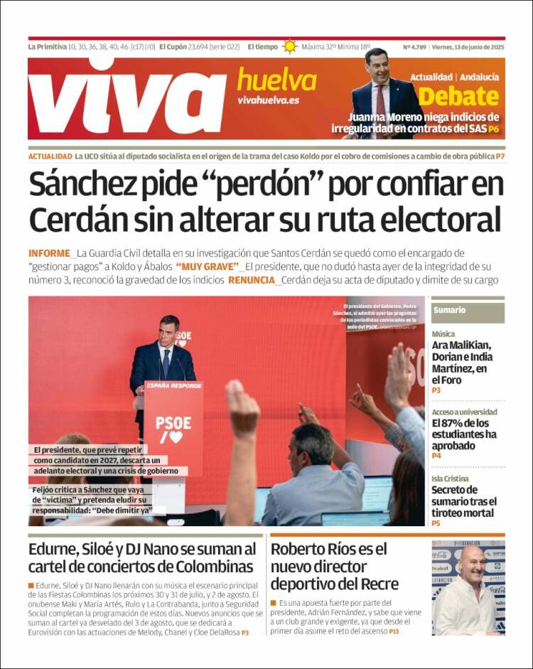 Portada de Viva Huelva (España)