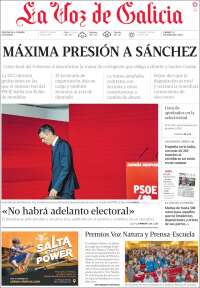 Portada de La Voz de Galicia (España)