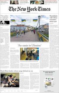 Portada de International New York Times (Europa)