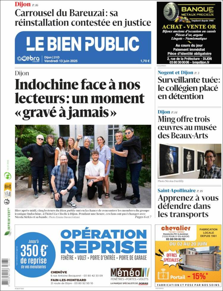 Portada de Le Bien Public (Francia)