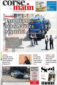 Portada de Corse-Matin (Francia)