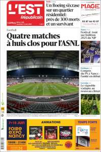 Portada de L'Est Republicain (Francia)