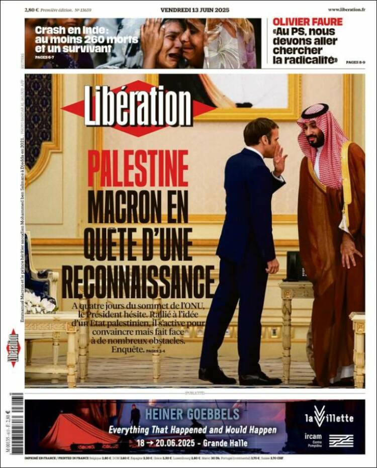 Portada de Libération (Francia)