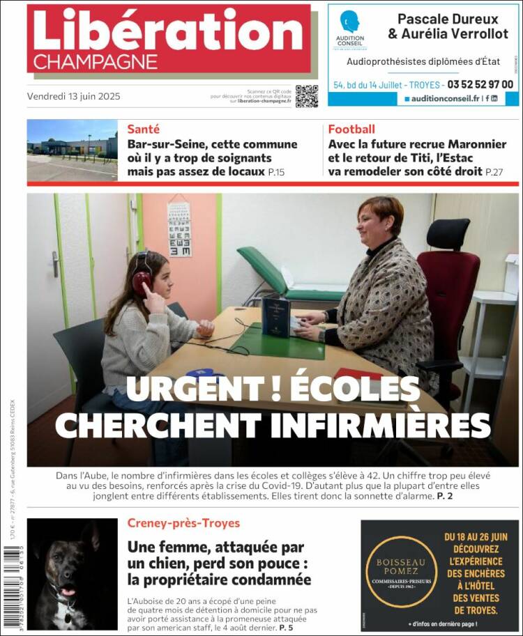Portada de Libération Champagne (Francia)
