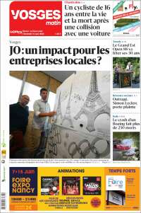Portada de Vosges Matin (Francia)