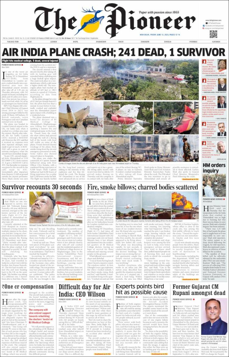 Portada de The Pioneer (India)