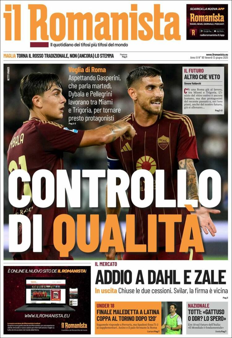 Portada de Romanista (Italia)
