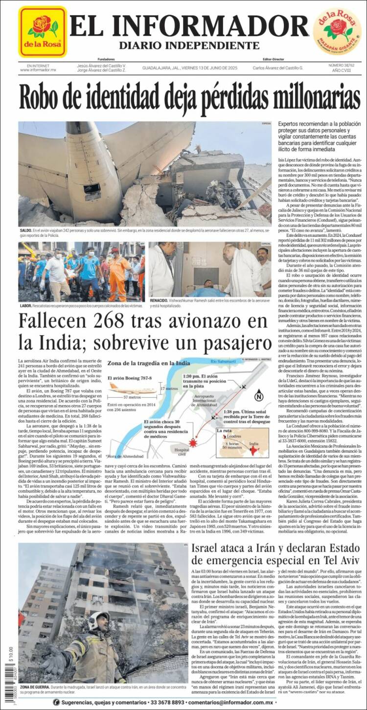 Portada de El Informador (México)