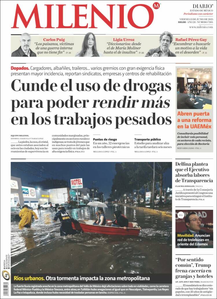 Portada de Milenio - Estado de México (México)