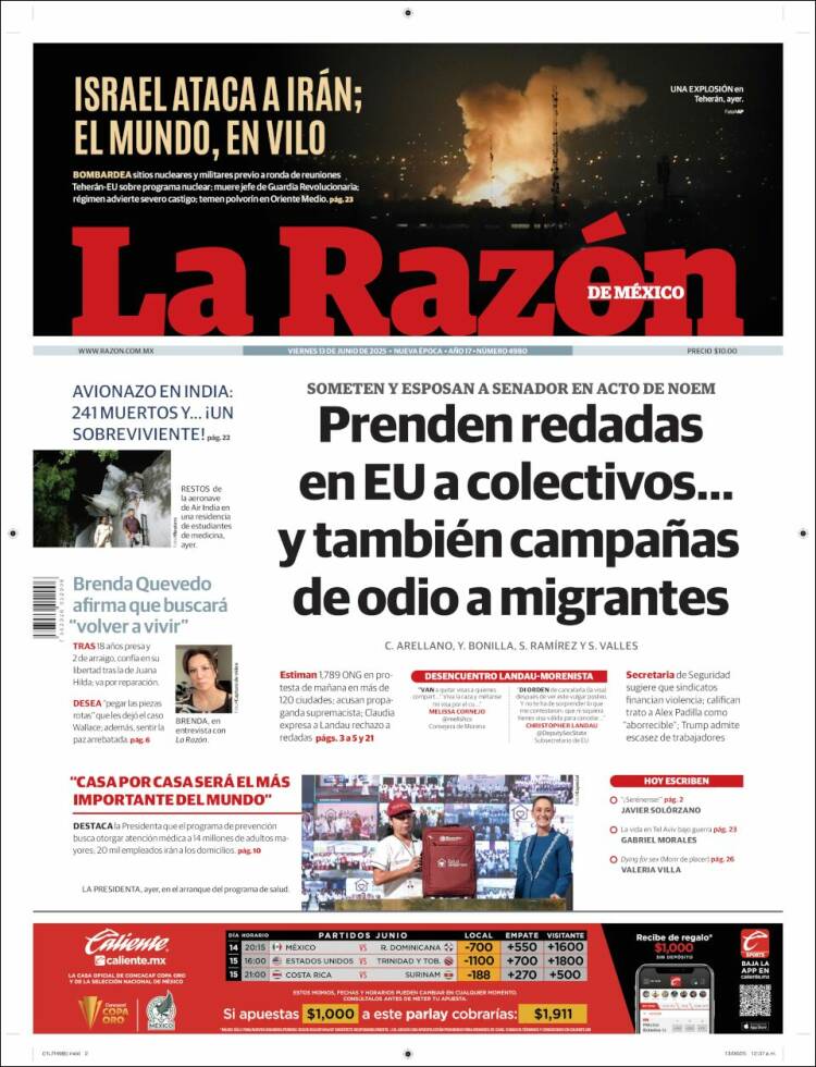 Portada de La Razón (México)