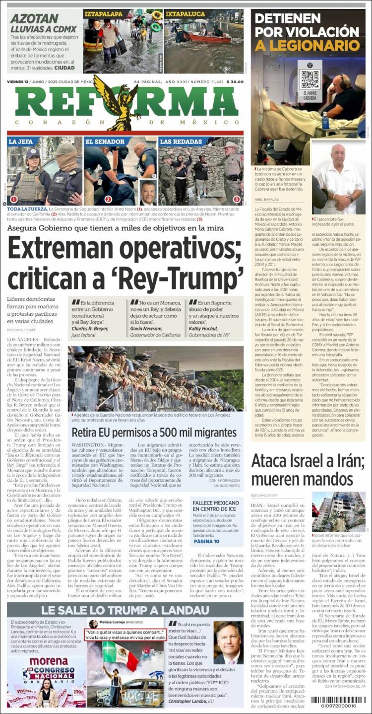 Portada de Reforma (México)