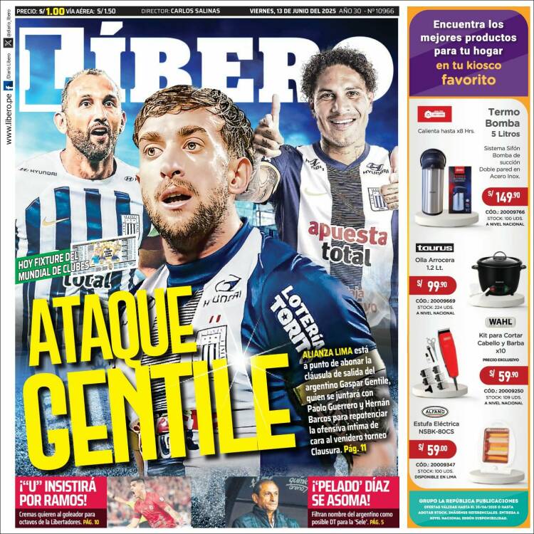 Portada de Líbero (Perú)