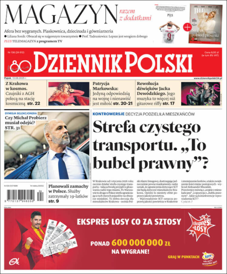 Portada de Dziennik (Polonia)
