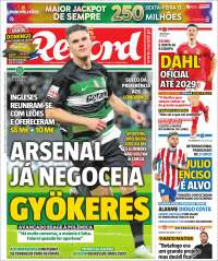 Portada de Jornal de Negócios (Portugal)