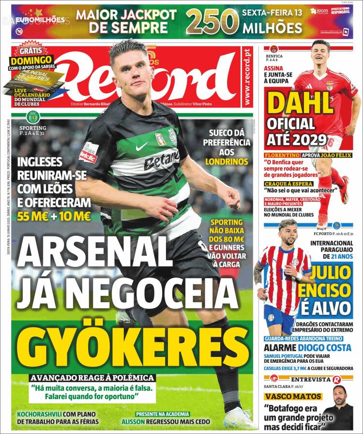 Portada de Jornal de Negócios (Portugal)