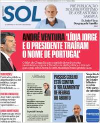 Portada de Jornal Sol (Portugal)