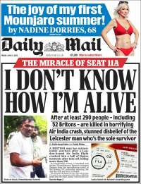 Portada de Daily Mail (Reino Unido)