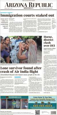 Portada de Arizona Republic News (USA)
