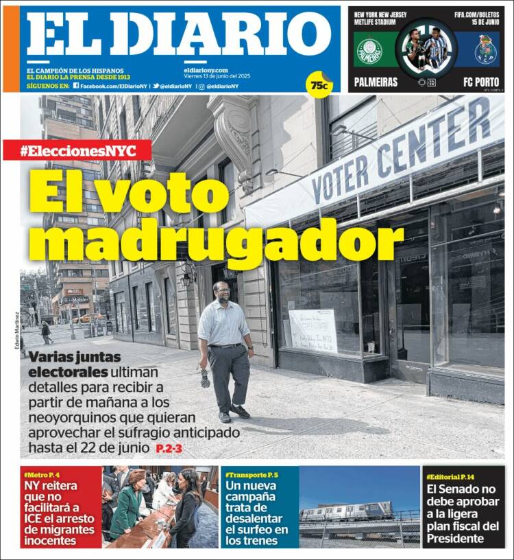 Portada de El Diario NY (USA)