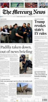 Portada de San Jose Mercury News (USA)