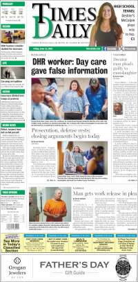 Portada de Times Daily (USA)