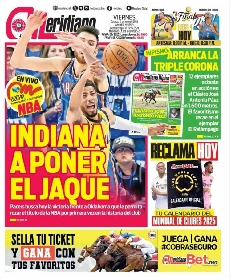 Portada de Meridiano (Venezuela)