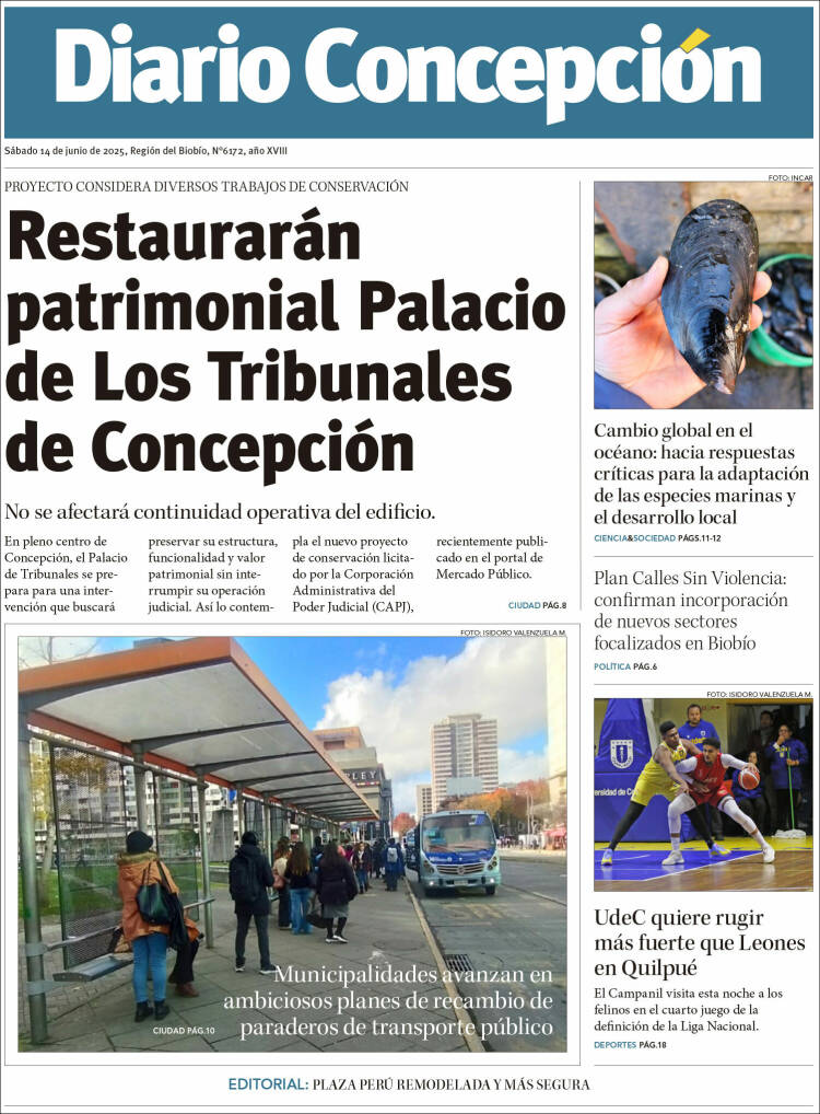 Portada de Diario de Concepción (Chile)