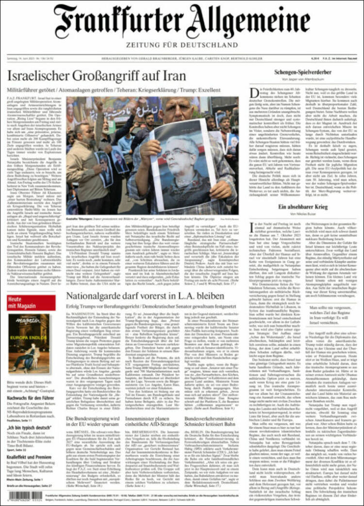 Portada de Frankfurter Allgemeine (Alemania)