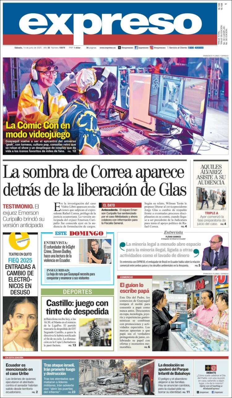 Portada de Expreso (Ecuador)