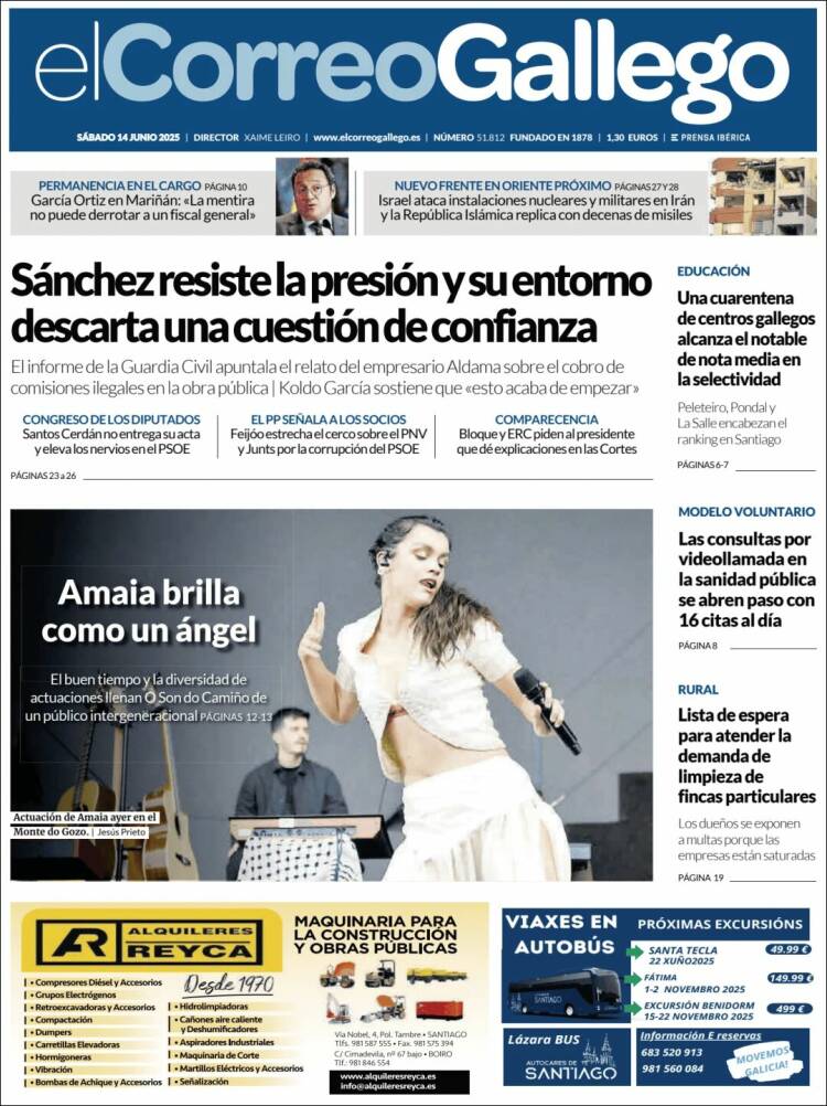 Portada de El Correo Gallego (España)