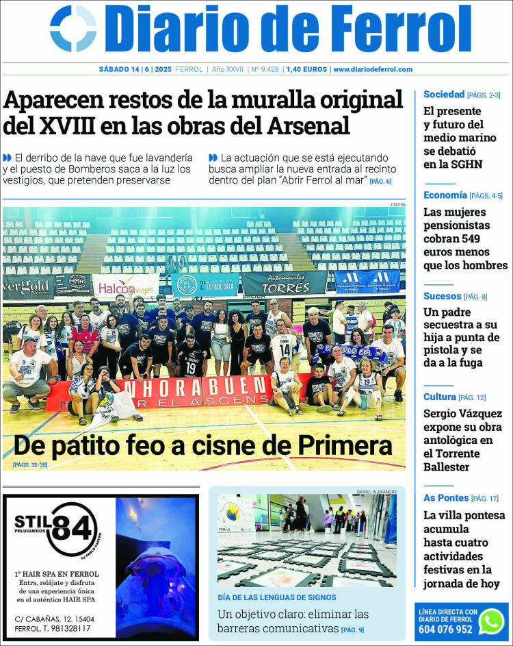 Portada de Diario de Ferrol (España)