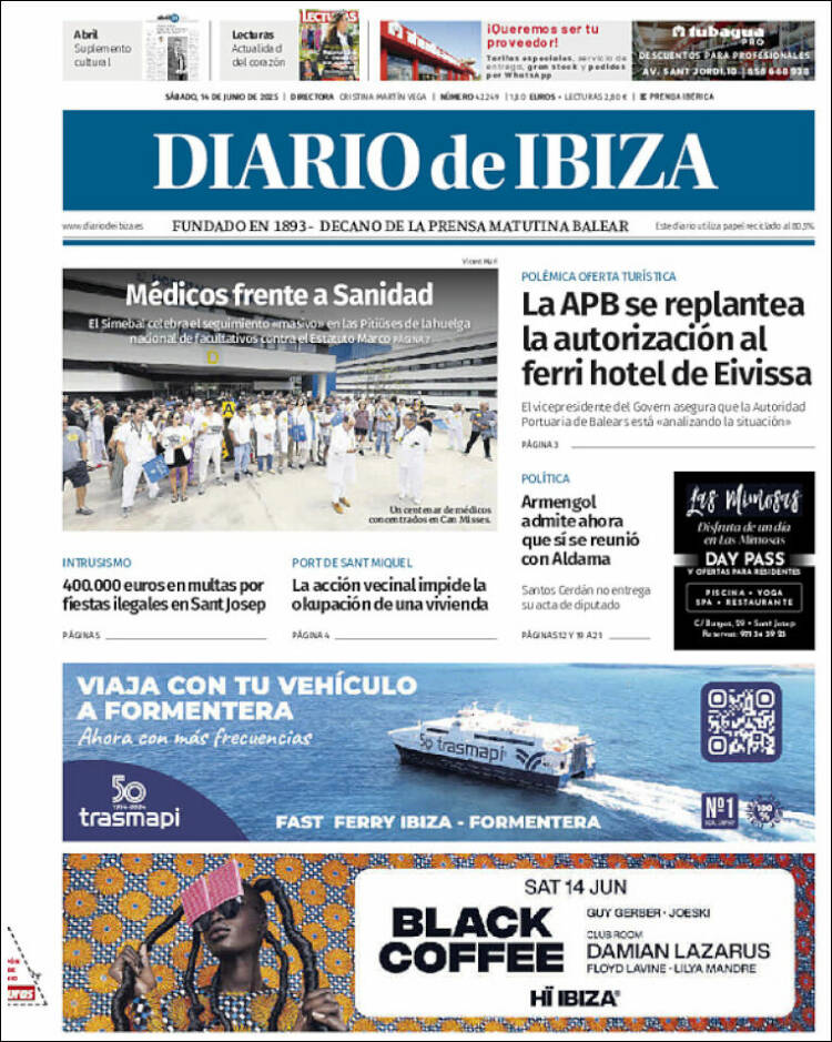 Portada de Diario de Ibiza (España)