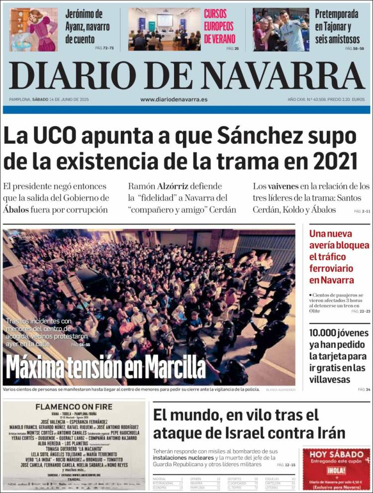 Portada de Diario de Navarra (España)