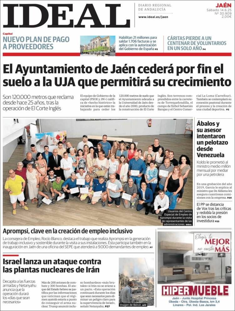 Portada de El Ideal de Jaén (España)
