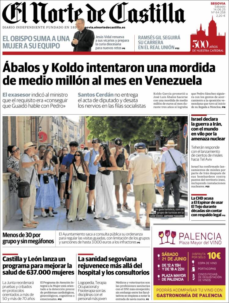 Portada de Norte de Castilla - Segovia (España)