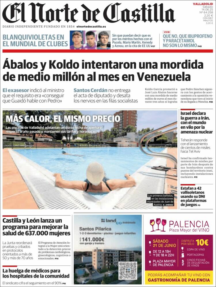 Portada de Norte de Castilla - Valladolid (España)