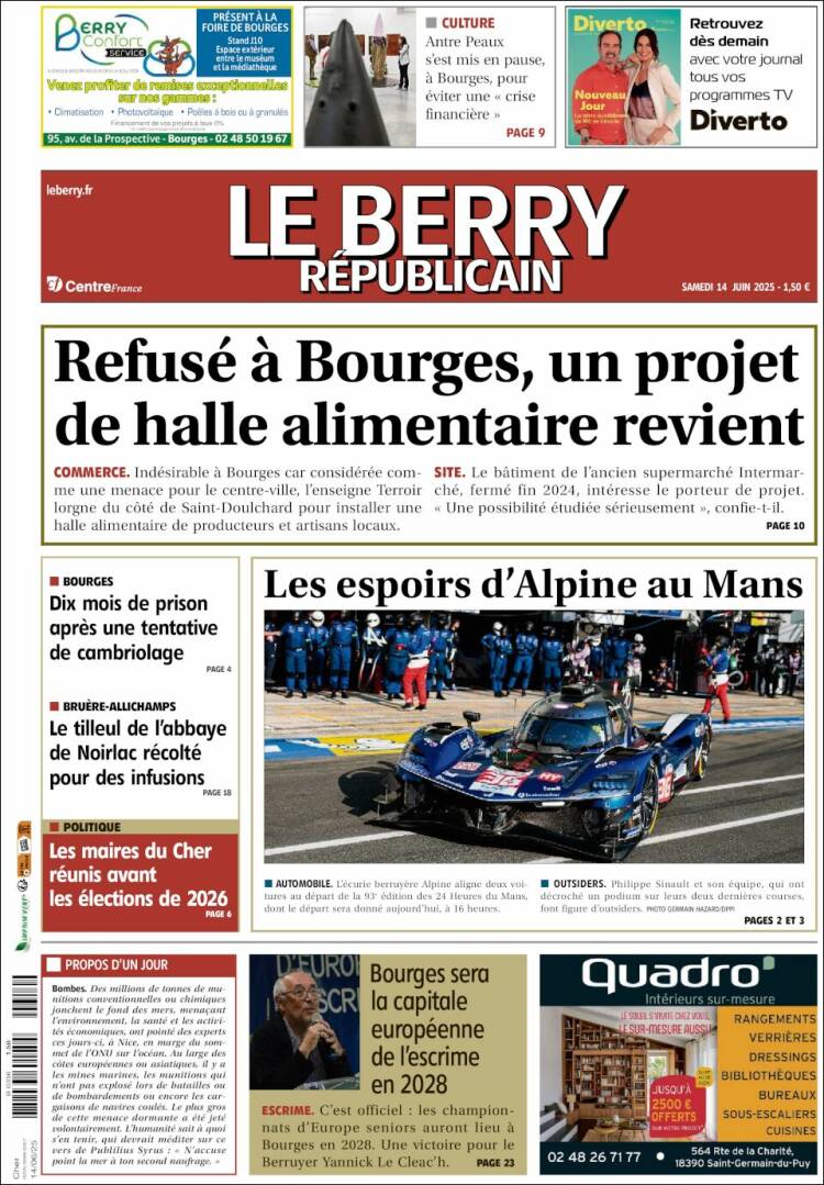 Portada de Berry Republicain (Francia)