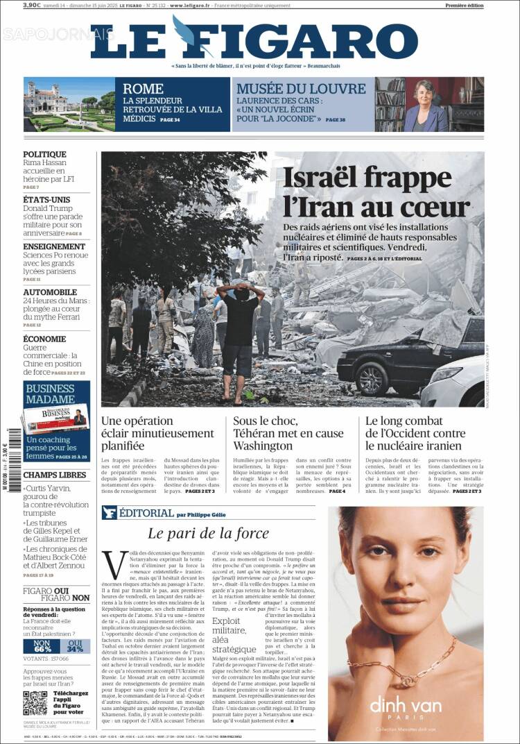 Portada de Le Figaro (Francia)