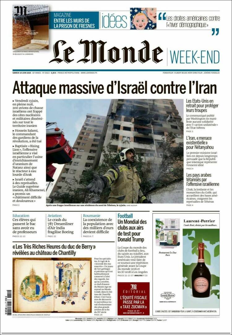 Portada de Le Monde (Francia)