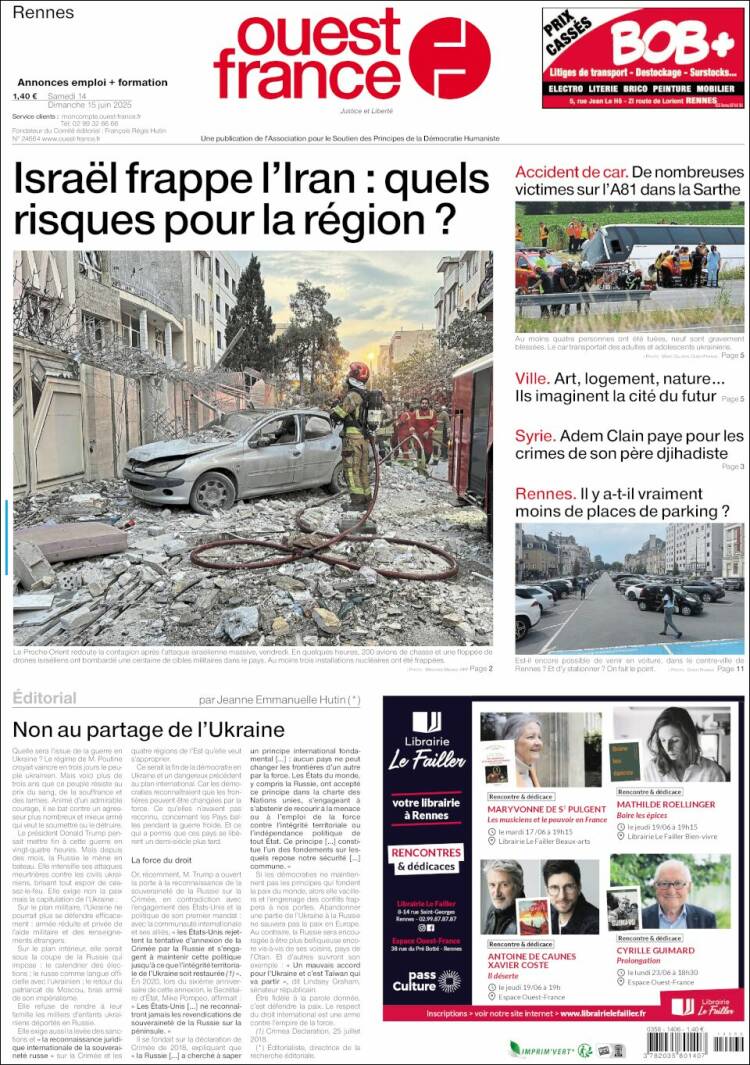 Portada de Ouest France (Francia)