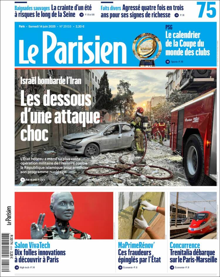 Portada de Le Parisien (Francia)