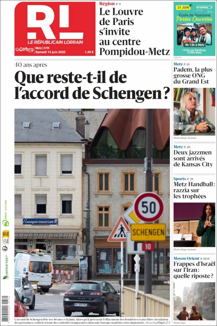 Portada de Le Republicain Lorrain (Francia)