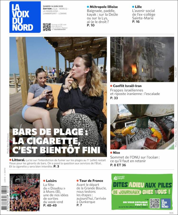Portada de La Voix du Nord (Francia)