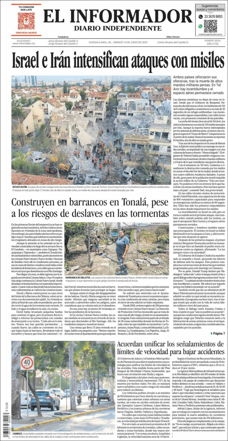Portada de El Informador (México)