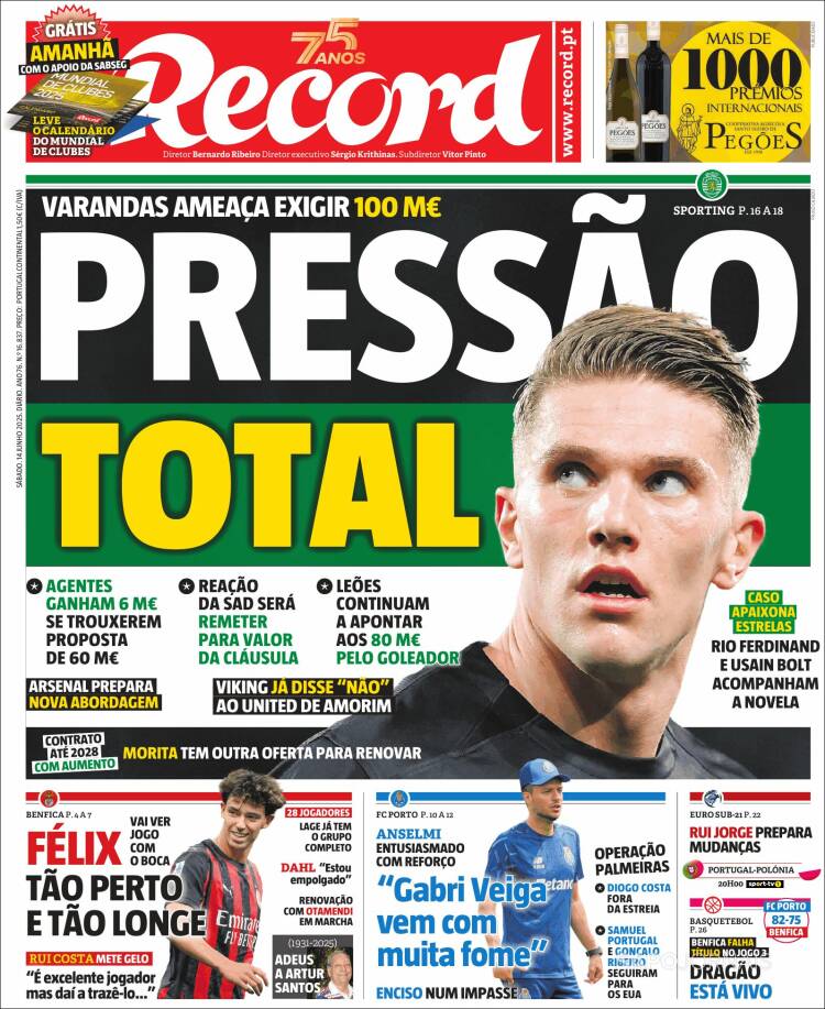 Portada de Record (Portugal)