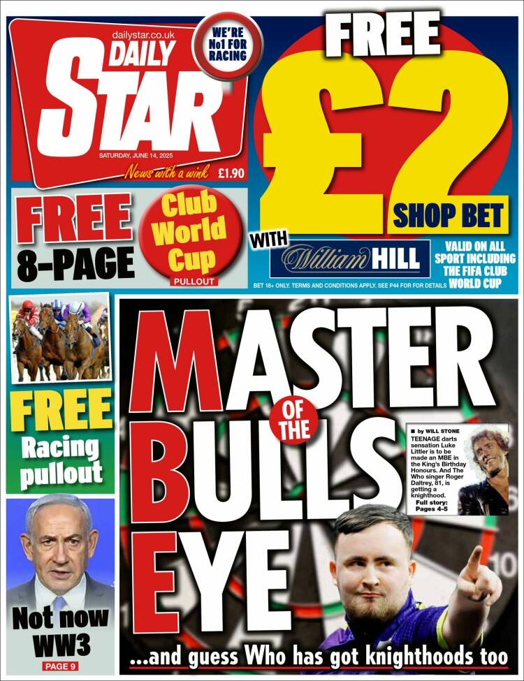 Portada de Daily Star (Reino Unido)