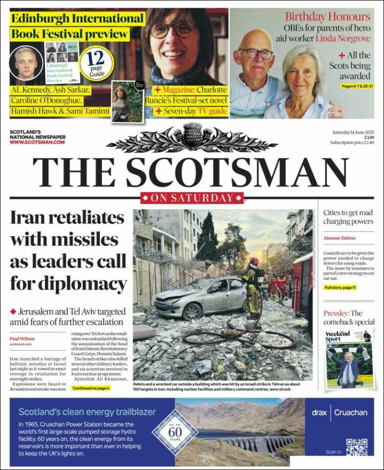 Portada de The Scotsman (Reino Unido)