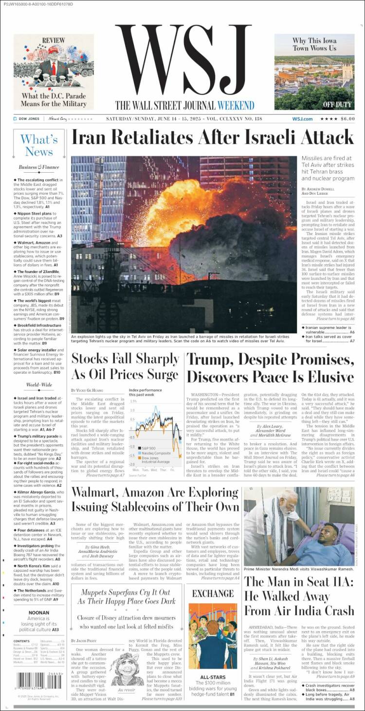 Portada de Wall Street Journal (USA)