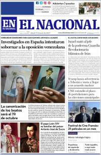 Portada de El Nacional (Venezuela)