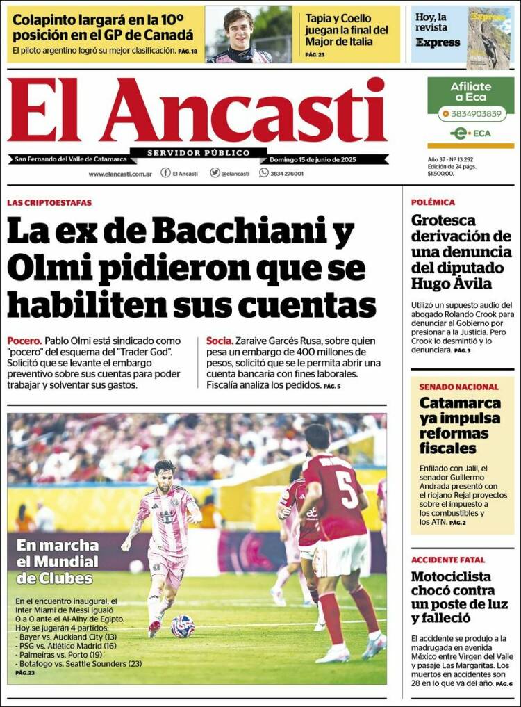 Portada de El Ancasti (Argentina)